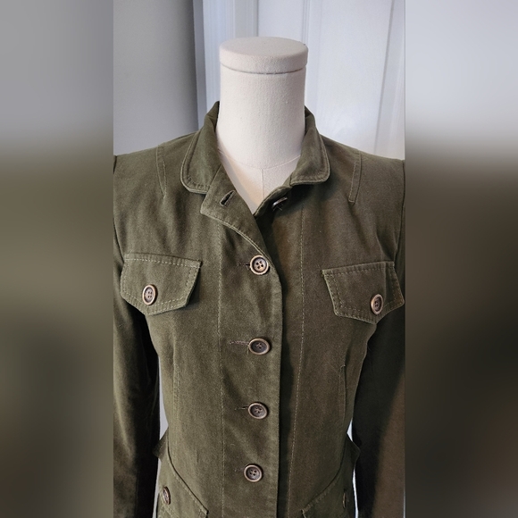 Vintage Le Chateau Army Green Military Inspired Coat - Sz XS - Picture 11 of 11